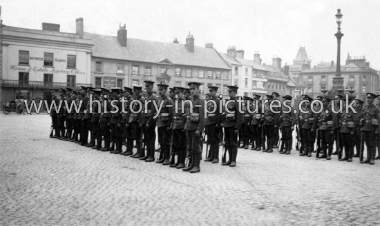 Cheshire Royal Engineers, The Market Square, Northampton. May 1917.